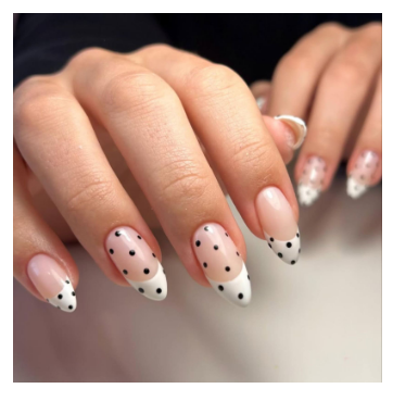uñas polka dots